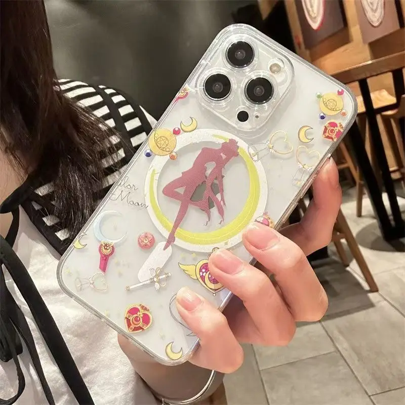 Anime Sailors Moons Cute Magsafe Magnetic Phone Case for Samsung Galaxy S25 S24 S23 S22 S21 S20 FE Plus Ultra 5G Soft Tpu Cover - náhled 5