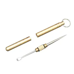 Titanium Toothpicks & Ear Pick with Protective Case Holder EDC Keychain Tool for Outdoor Picnic Travel and Camping