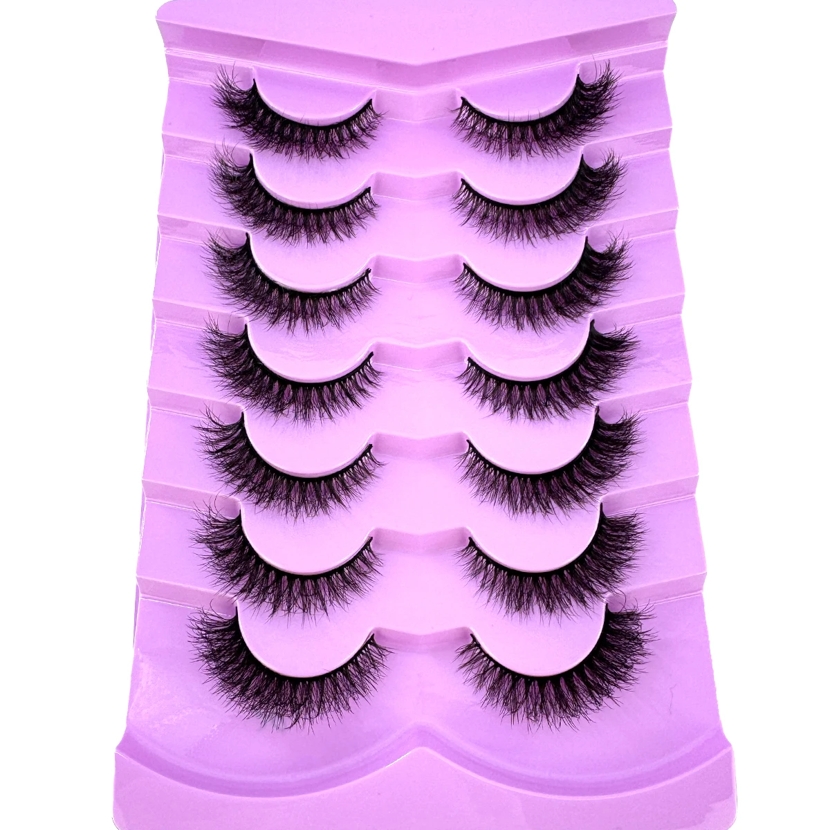 HBZGTLAD 7 ペアまつげメイクアップソフトふわふわ 3D フェイクミンクつけまつげナチュラル手作りボリュームミンクまつげメイクアップ偽まつげ