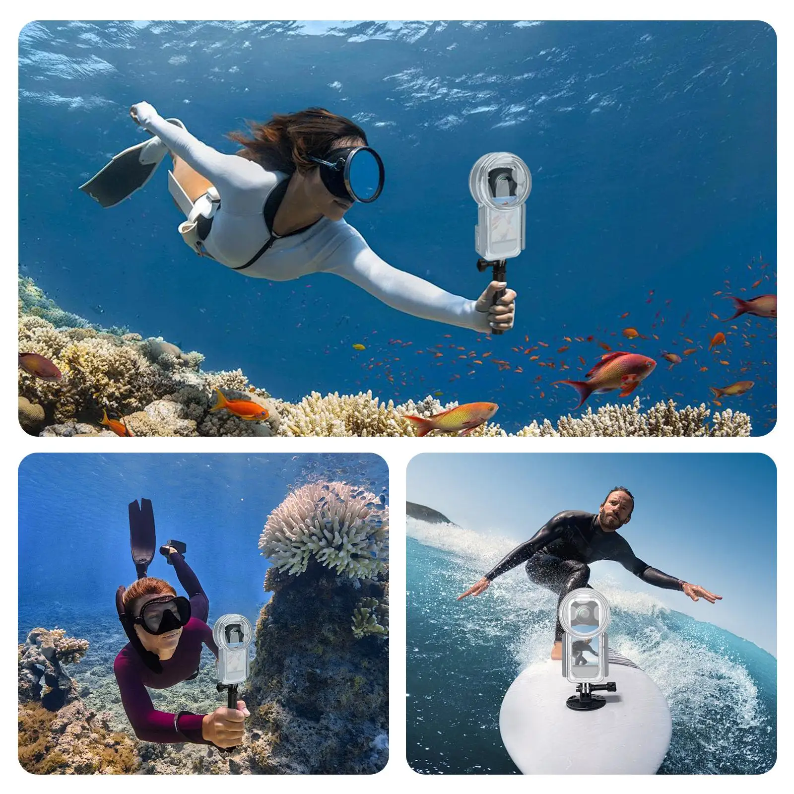 PULUZ 50m Sealed Waterproof Diving Case For Insta360 X5, For Insta360 X5 Panoramic Camera 50m Underwater Photo Protective Shell view 6