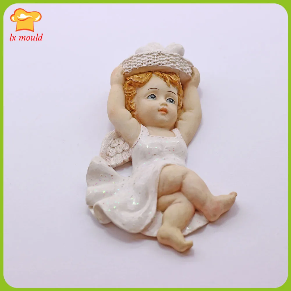 حصاد الملاك سيليكون فندان كعكة تزيين توبر العفن الشوكولاته الحلوى Sugarcraft الخبز العفن 3D عيد الميلاد التفاح فتاة