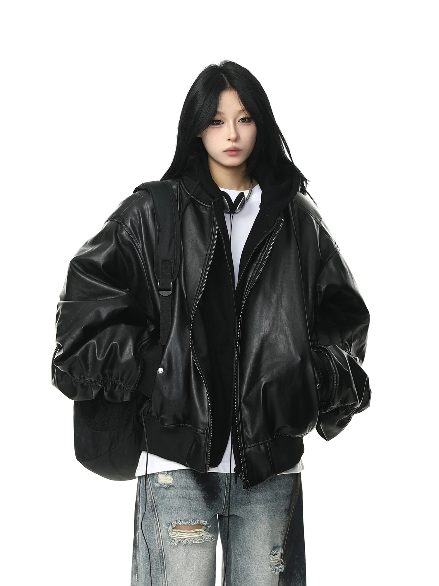 

Мужское зимнее пальто Street Sle Thiened Bla Cotton Jaet Wild Azi American Street Faion, свободный крой, длинная молния