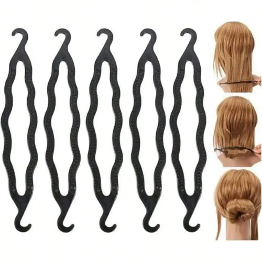 

10 Pcs Plastic Hair Bun Maker Twist Shaper Donut Styling Tool For Updo
