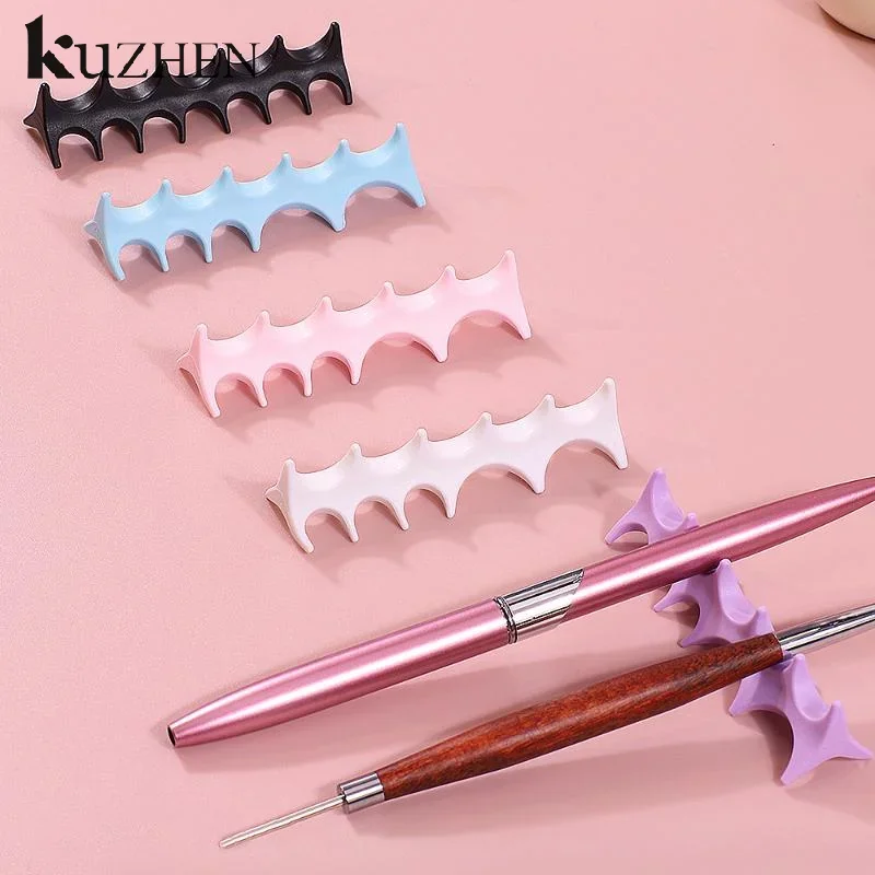 

5-сетчатый держатель для кистей для ногтей, мягкая подставка для рыбьей кости, подставка для салонных ручек, аксессуары, кисти для маникюрных инструментов, силиконовый держатель для кистей для дизайна ногтей