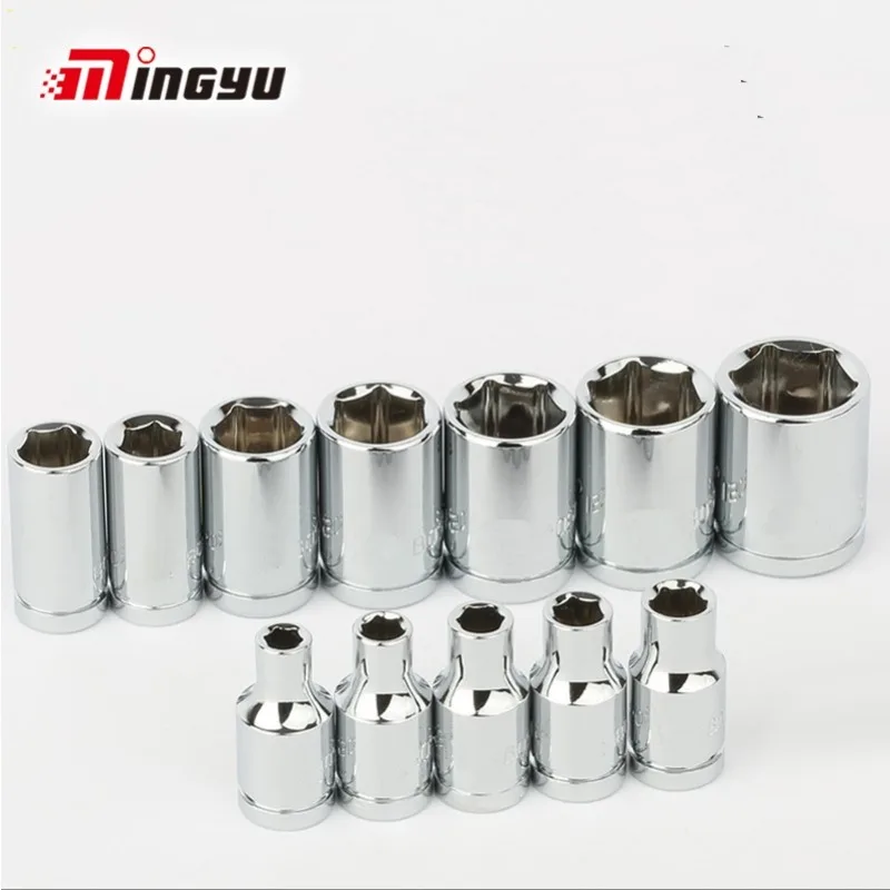 13pcs 1/4 inch Drive 4-14mm Short Socket Set Metric Wrench Head For Ratchet Spanner Car Repairing Sleeves Nut Removal Hand Tool