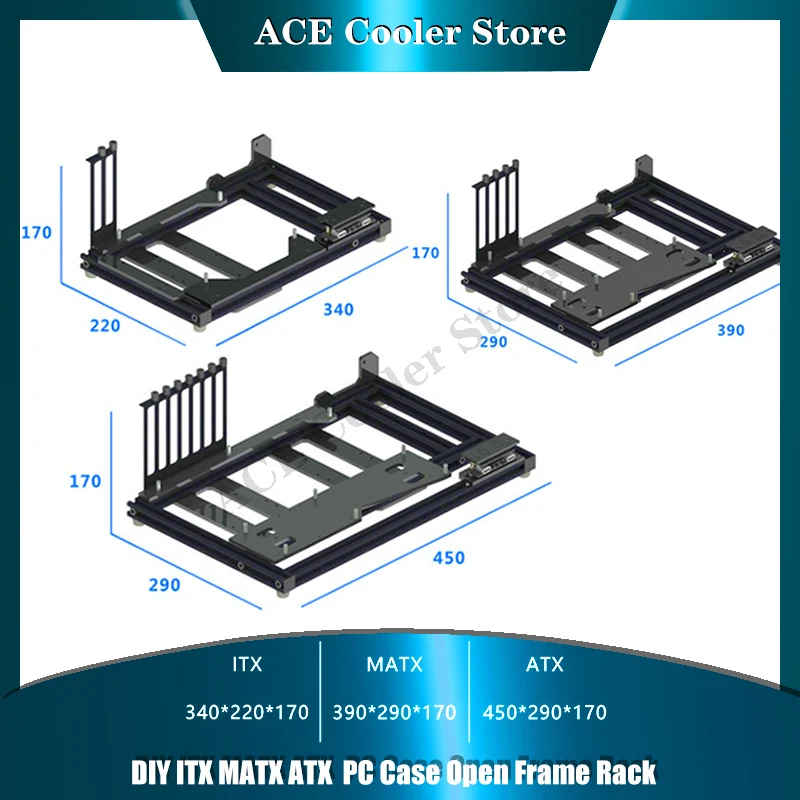 

Open Computer Case Frame DIY Creative Rack Mini ITX MATX Gamer Cabinet ATX Air/Water Cooler 360 Desktop PC Gaming Chassis