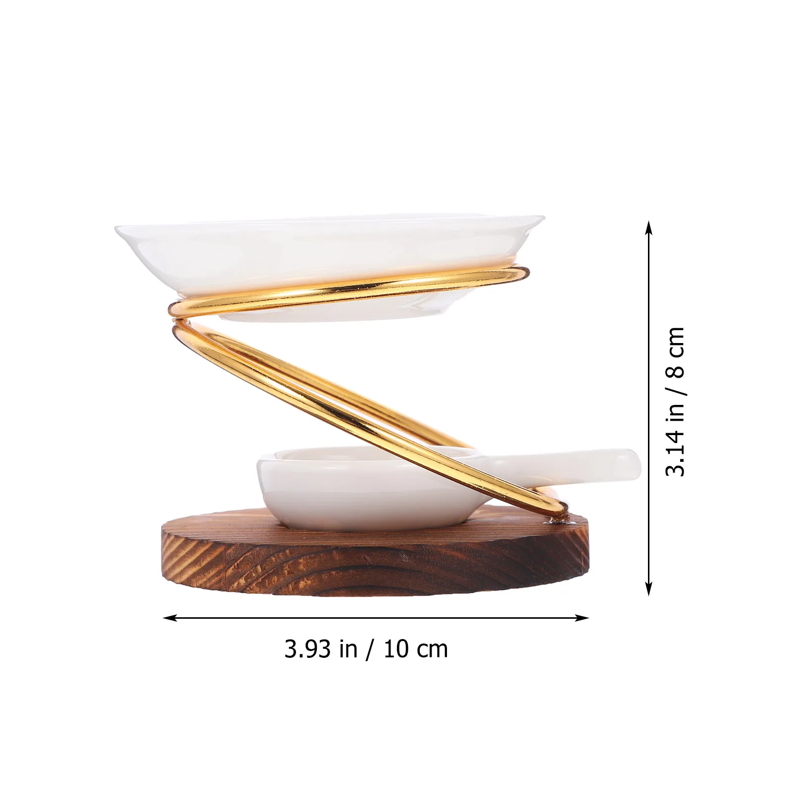 

Ceramic Essential Oil Burner Tealight C Holder Aroma Diffuser Warmer Wood Iron Material Home Office Desk Decor Elegant Simple