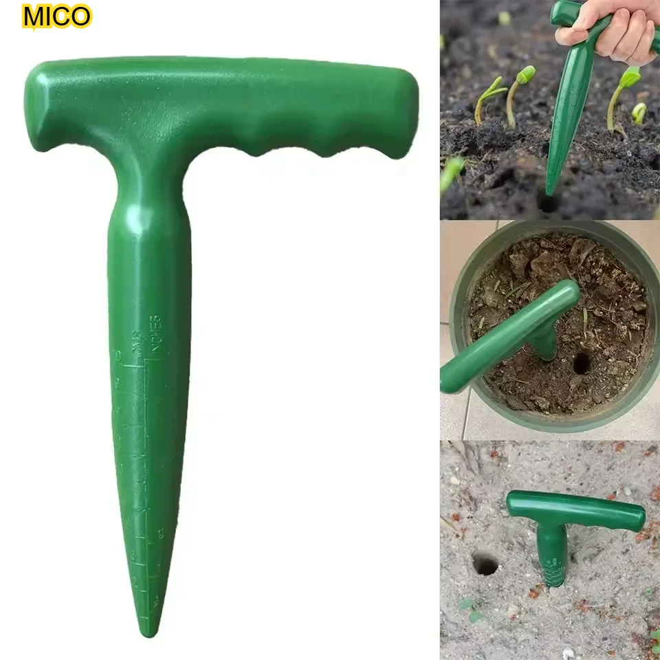 

1PC Handheld Garden Hole Puncher with Clear Scale Portable Seed Sowing & Digging Tool Lightweight Planting Dibber