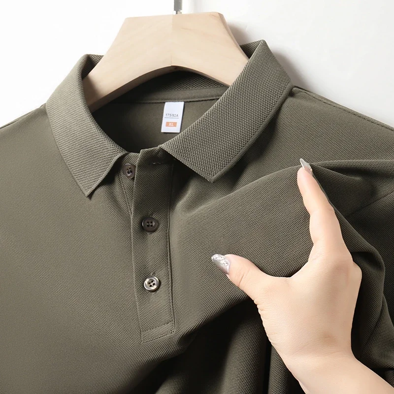 Men\'s Solid Color Casual Fashion Short Sleeve Polo Shirt Summer Comfortable Top for Business And Leisure
