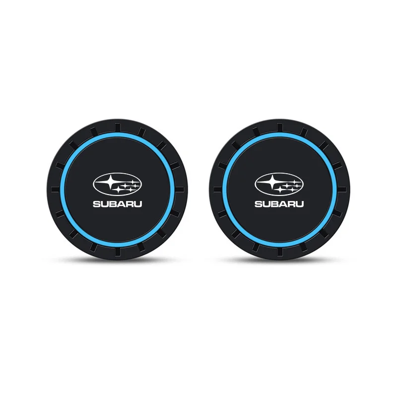 2PCS Silicone Car Coasters Water Cup Slot Non-Slip Mat Cup Mats Drink Pad For Subaru Forester XV STI Legacy BRZ Crosstrek Ascent