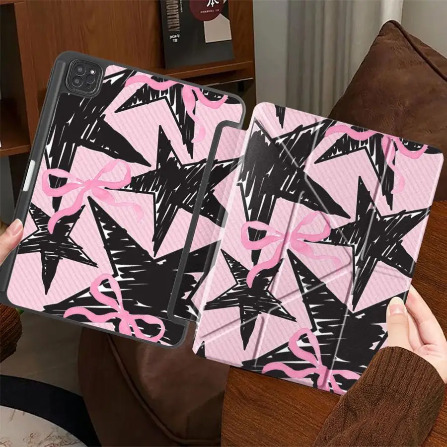 

Black Star Tablet Case For iPad Air 4 5 M3 M2 1 2 M4 11inch Pro 11th 10th 9th 8th 7th 12.9inch Mini 6 7 Pro 2025 Holder Cover