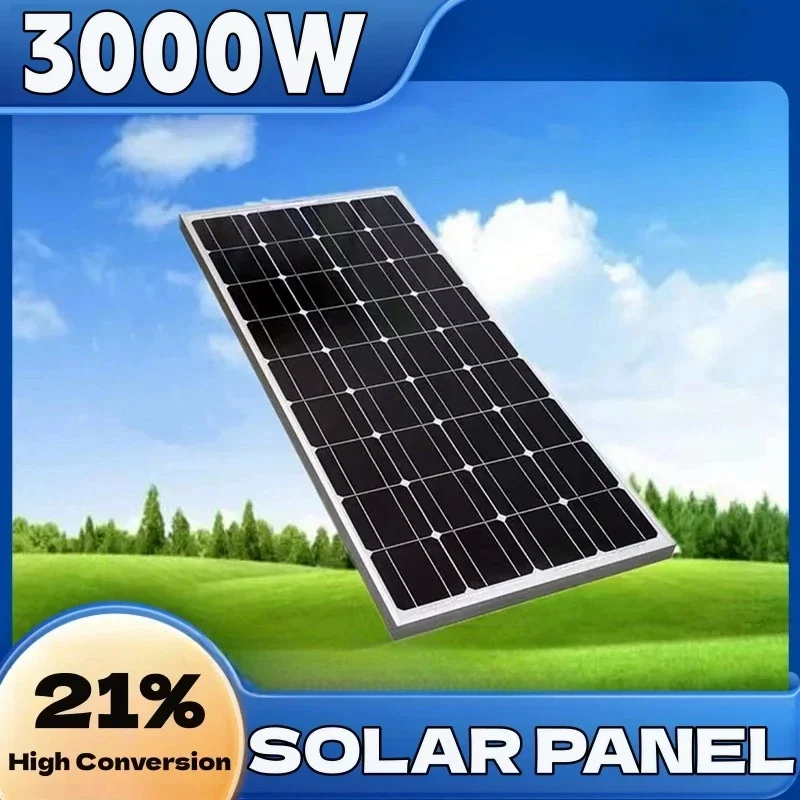 Kit Painel Solar Rígido de Vidro 3000w Carregamento de Bateria 12v Barcos Caravanas e Outras Aplicações Off-grid 18v