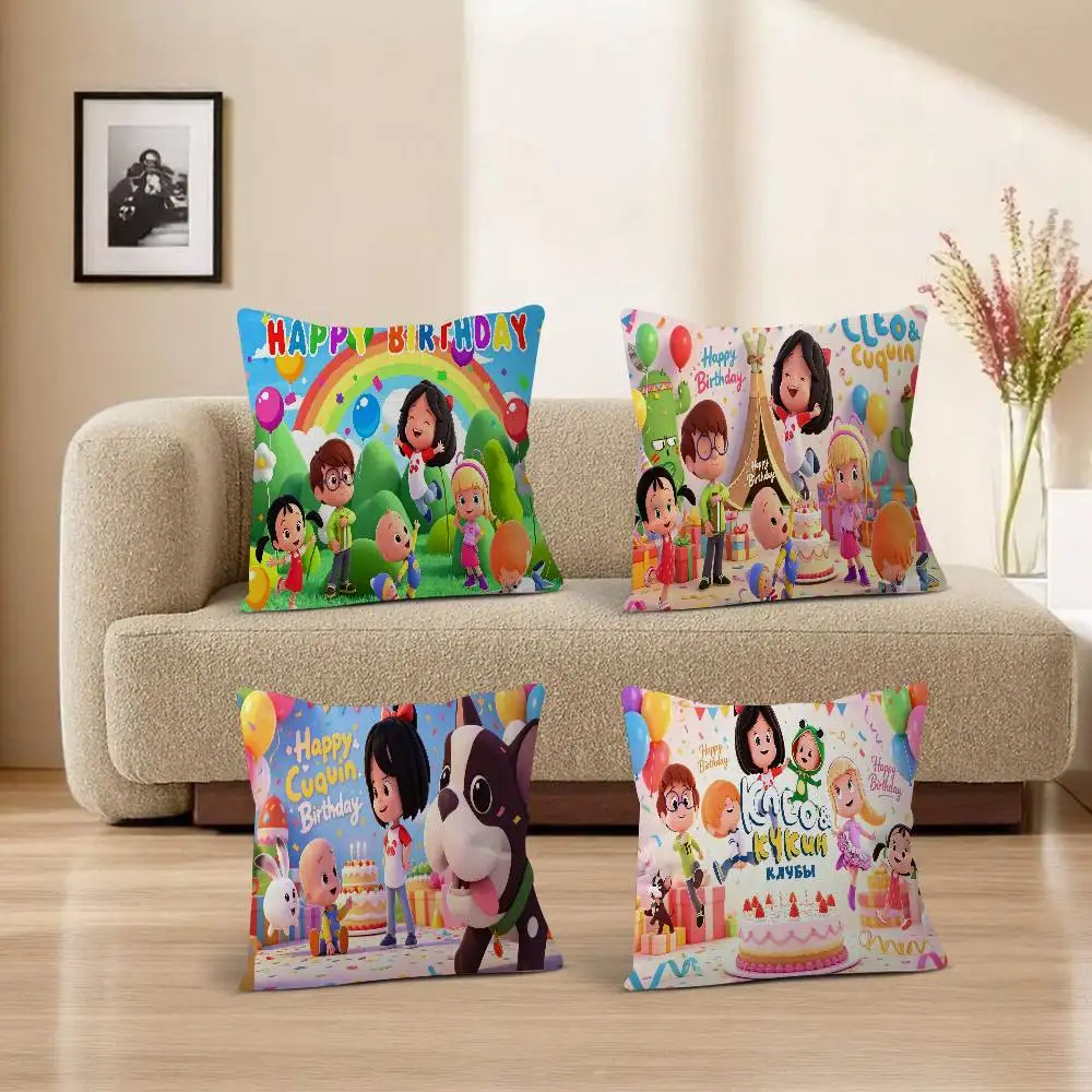 Funda de cojín con diseño de Cleo y Cuquin, decoración rústica para el hogar, fundas de almohada decorativas para sofá