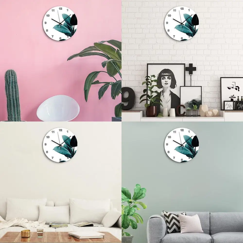 

Производитель Broadleaf Plant Зеленый Свежий Современный Минималистский Скандинавский Стиль Часы Искусство Круглый Декор