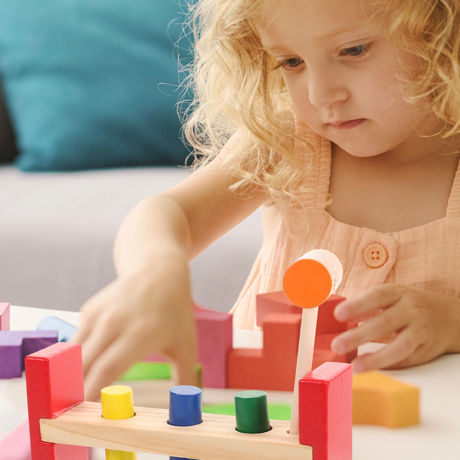 

Wooden Hammer Toy Educational Toys for Toddler Kids Cognitive Development Hammering Pounding Plaything Interactive Learning Game