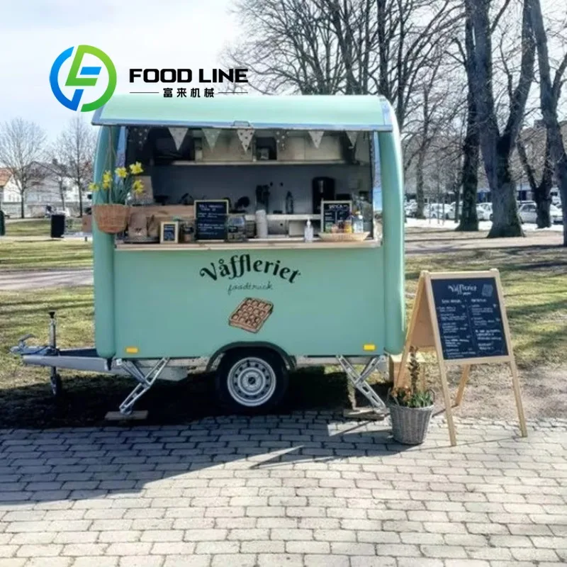 Carrito de Comida Móvil Compacto Personalizado 2025 con Equipamiento de Cocina Completo para Shawarma, Falafel, Hot Dog y Catering Callejero