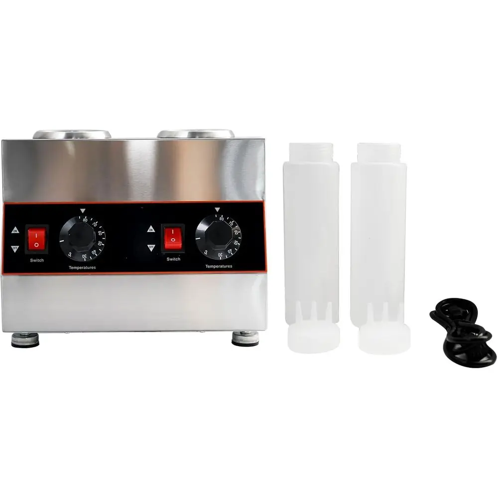 Calentador de salsa eléctrico comercial, calentador de salsa de queso eléctrico, calentador de salsa caliente, dispensador de queso con 2 bombas (2 P)