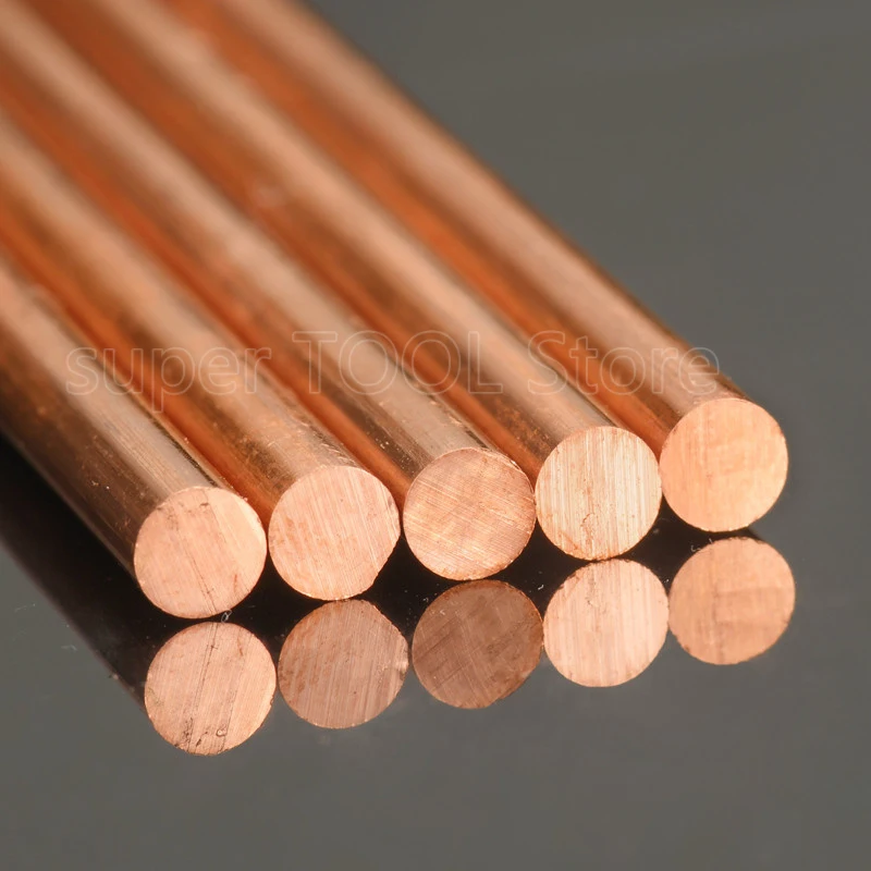 1pcs T2 Copper Rod Fine Solid Bar Diameter 0.8/0.9/1/1.1/1.2/1.3/1.4/1.5/1.6/1.8/2/2.3/2.5/3/3.5/4/4.5/5/5.5-10mm Length 500mm