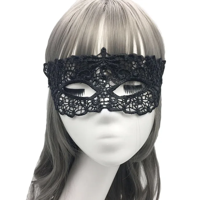 Damen Gothic Spitzenmaske Cosplay Halloween Party Karneval Sexy Damen Kostüme Weihnachten Halbgesicht Tier Rollenspiel Masken Kleid – Detail 18