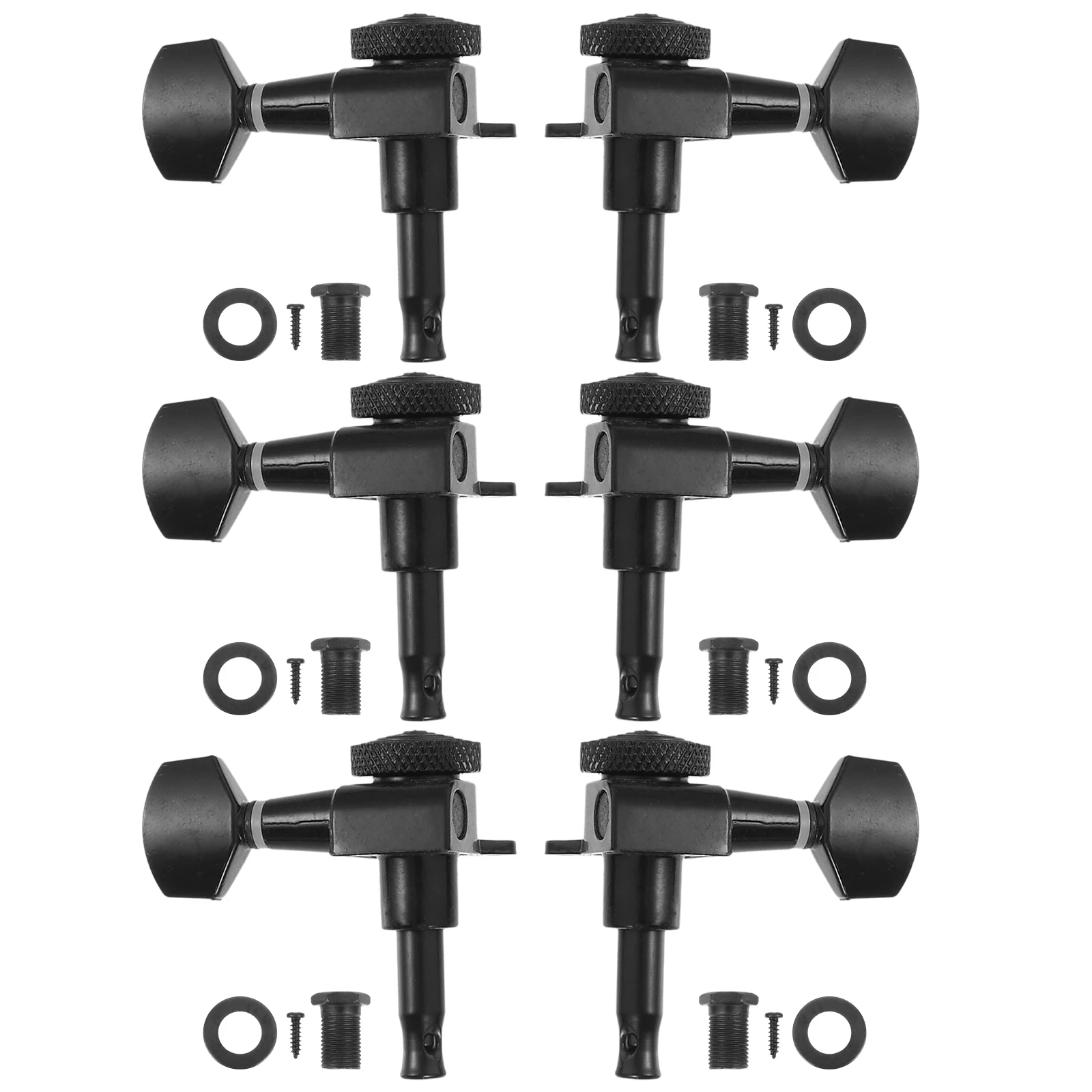 

6pcs Fully-Enclosed Alloy Turners String Locking Turners Acoustic Guitar Accessories Durable Elegant Guitar Parts With Screws
