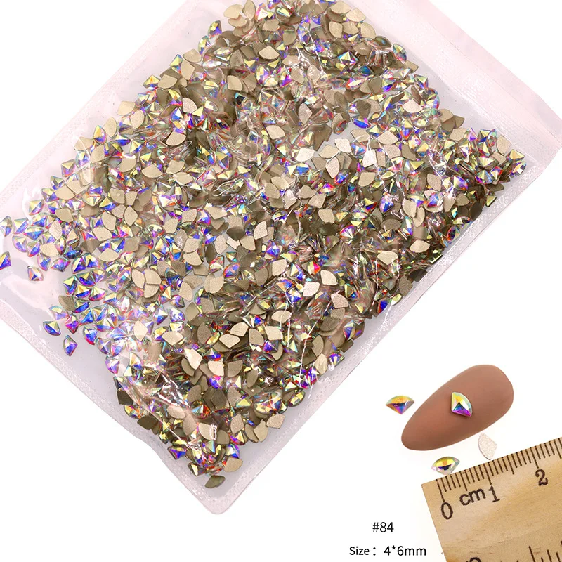 VDD 81-118 Großhandel 1440 Stück Glasrhinestones Kristall AB Flache Rückseite Glänzende Strass-Steine für DIY-Handwerk Nagelkunst-Zubehör – Detail 10
