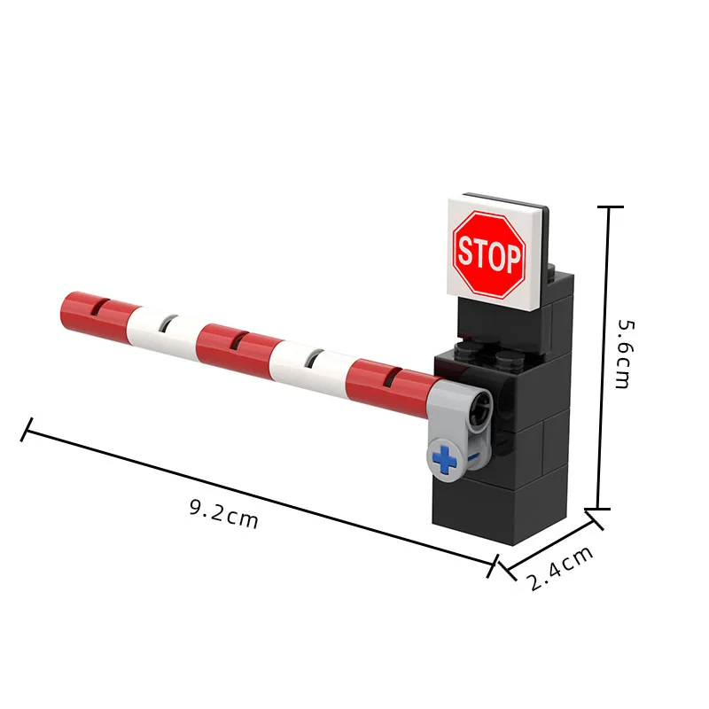 Stadstrein Verkeersstation Blokken Onderdelen Spoorweg Verkeerslichtlichten/Gangpadbarrière/Pole Rod/Buffer Shelter/Tunnel Cave Bricks