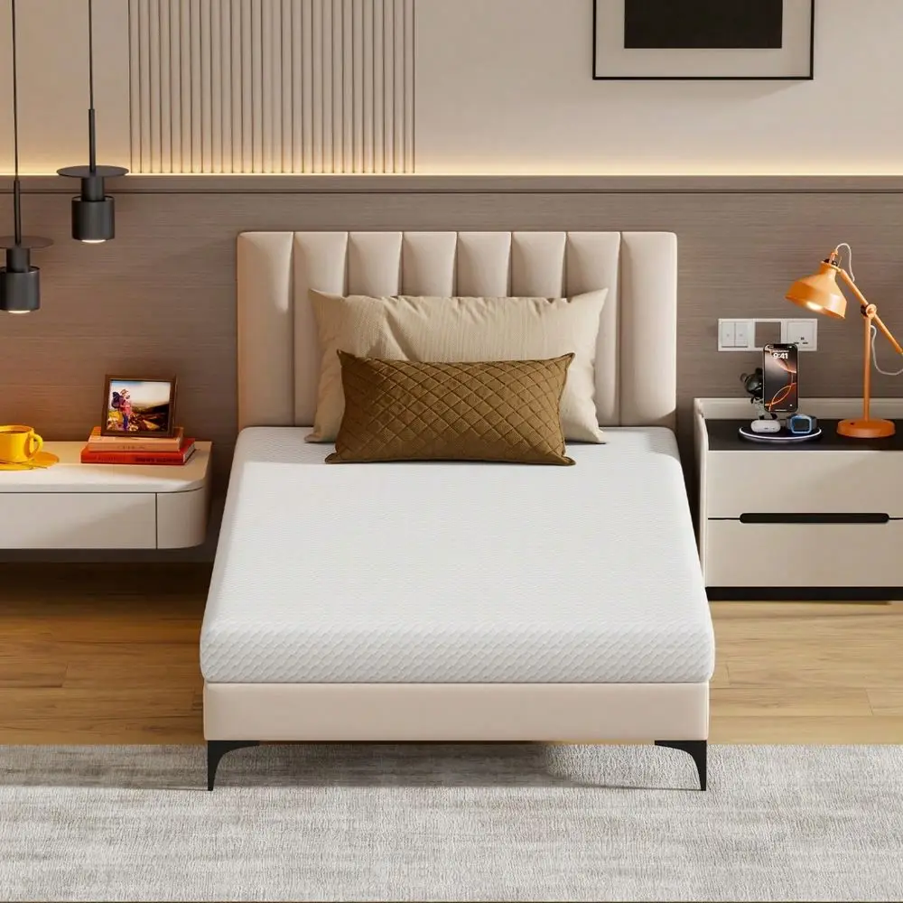 5 Inch Twin Size Mattress Cooling Gel Mattress Medium Firm Mattresses CertiPURUS Certified BedInABox Fiberglass Free Pressure R