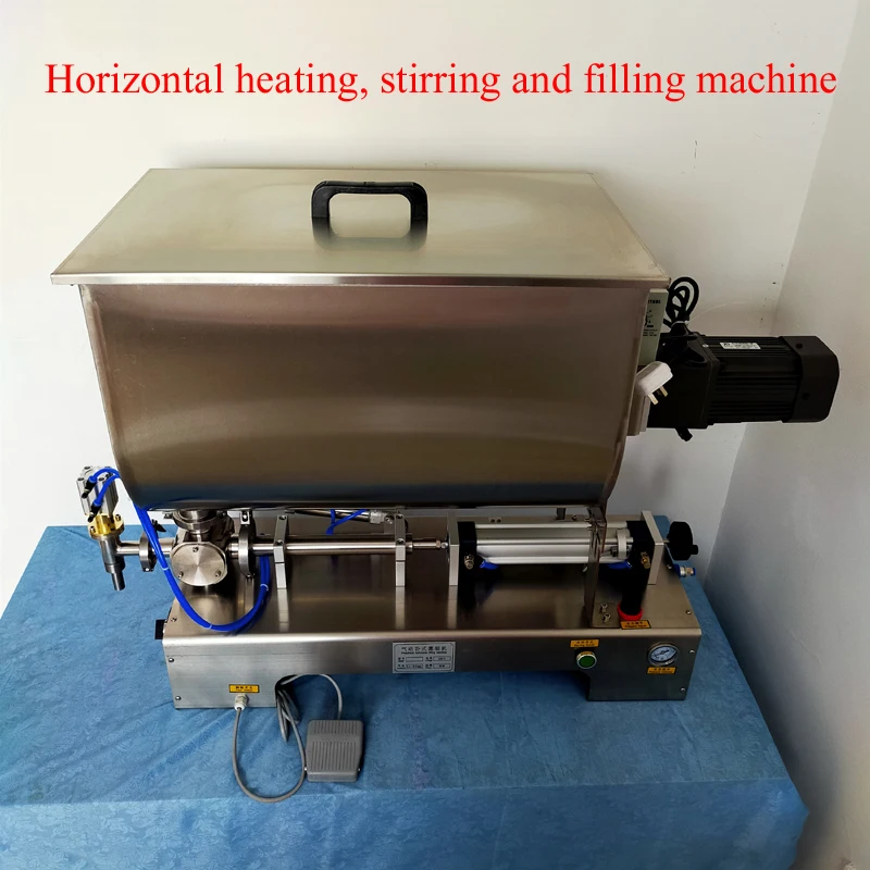 

PBOBP Horizontal Double Head Pneumatic Honey Cream Filling Machine, Paste Food Packaging Machine With Heating And Stirring