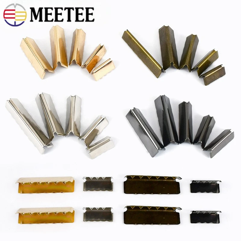 

20/30/50Pcs Meetee 20-38mm Metal Buckle Clip for Wallet Pant Waistband Stop Clips Webbing Tail End Stopper DIY Sewing Accessory
