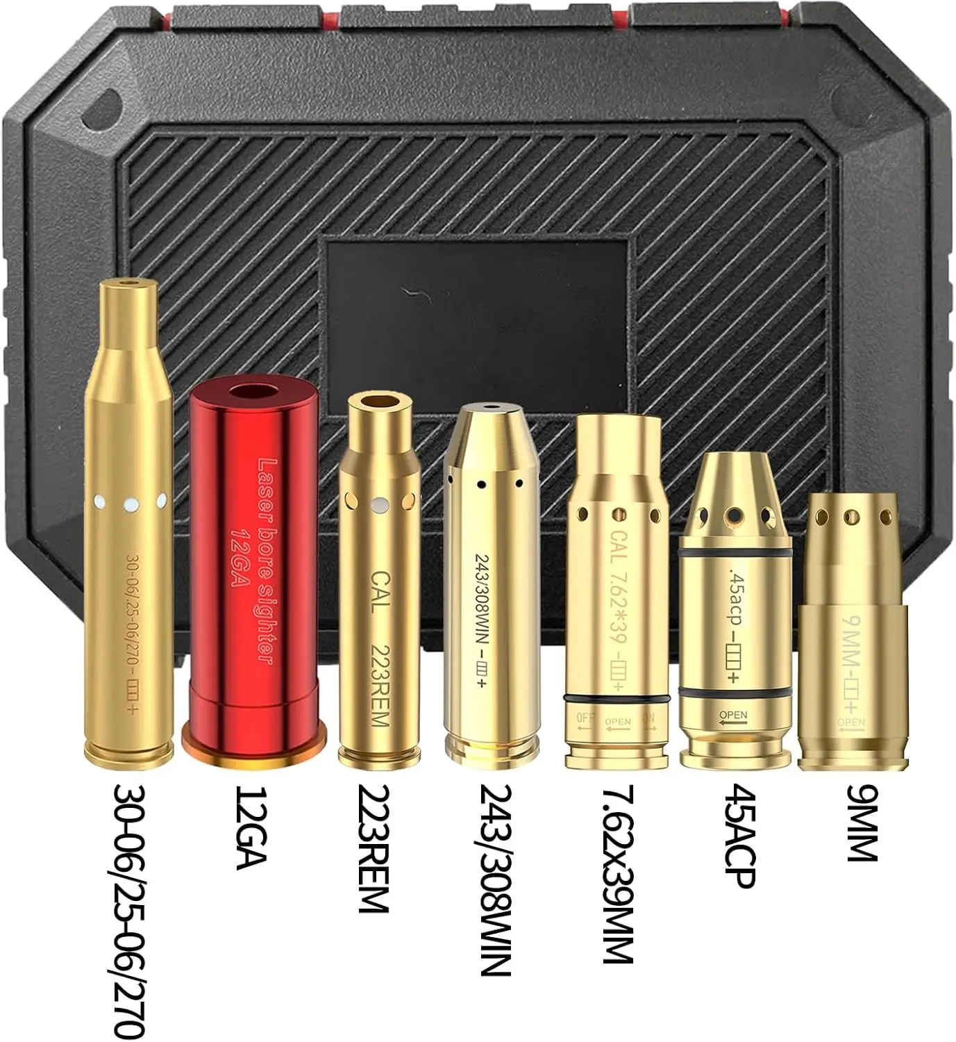 

Laser Bore Sights Kit 7 Calibers Red Boresighter with 20 Batteries for Rifle Pistol Shotgun Zeroing