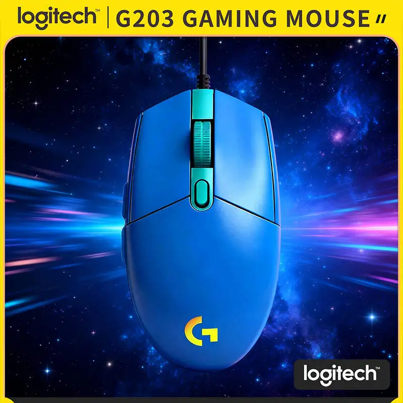 

Logitech G203 Gaming Mouse with RGB Illumination, 8K DPI Optical Sensor, 1ms Response, Ergonomic Comfort Grip