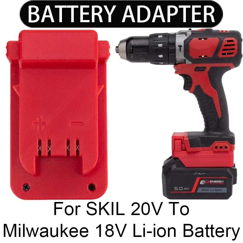 Adaptador/conversor de bateria para ferramentas de íon-lítio Milwaukee 18V para SKIL 20V Li-Ion Adaptador de bateria Acessórios para ferramentas elétricas