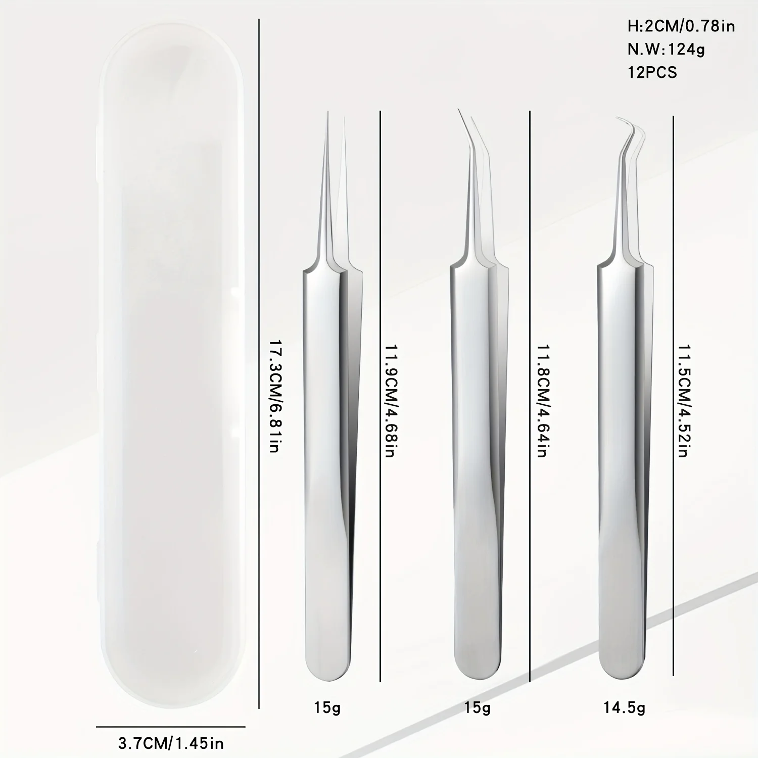 Kit de cravo de 11 peças – Ferramentas de extração e manchas de aço inoxidável – Conjunto profissional de popper de espinhas para todos os tipos de pele