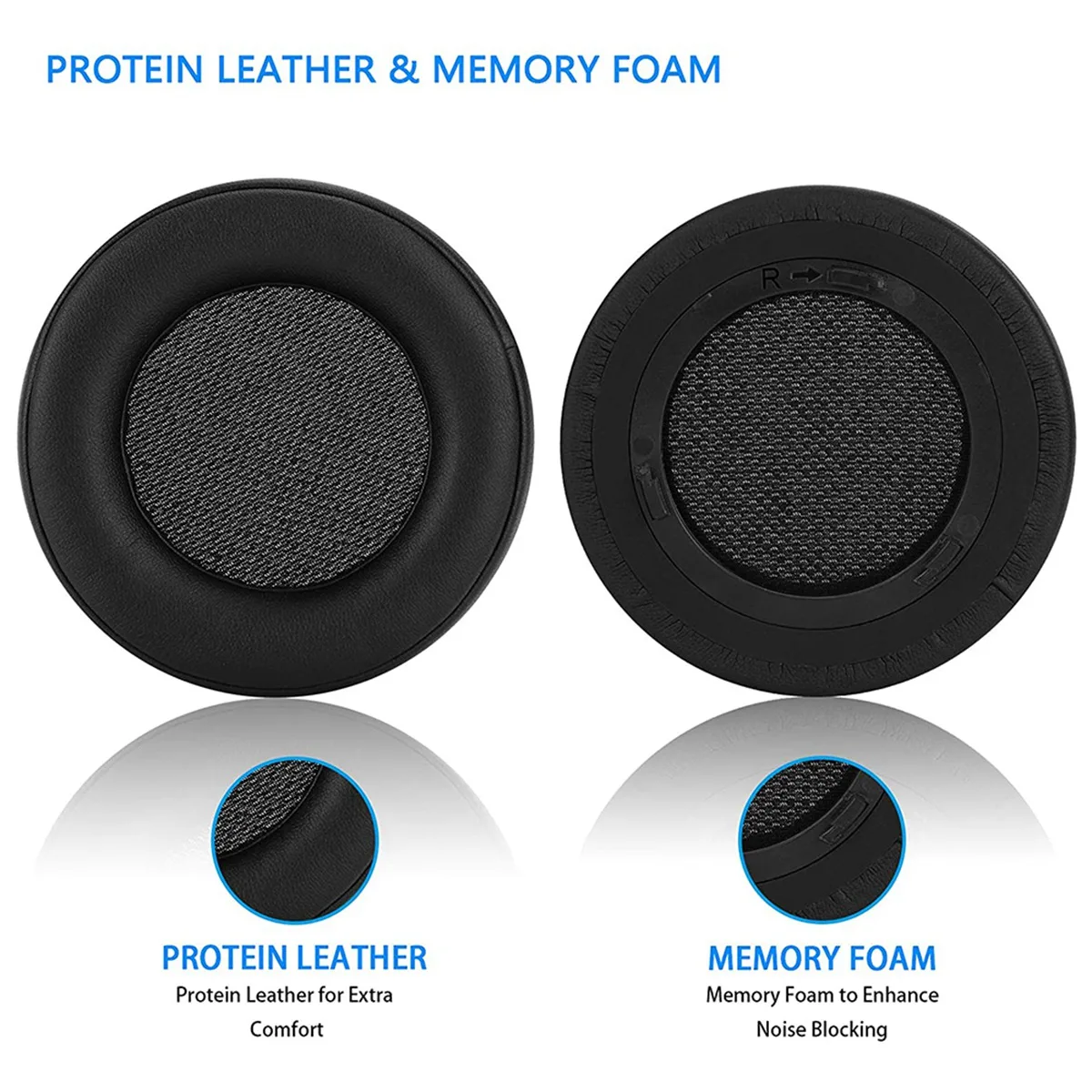 Сменные амбушюры, наволочки из Протеиновой кожи для игровой беспроводной гарнитуры Corsair Virtual RGB SE, только черные