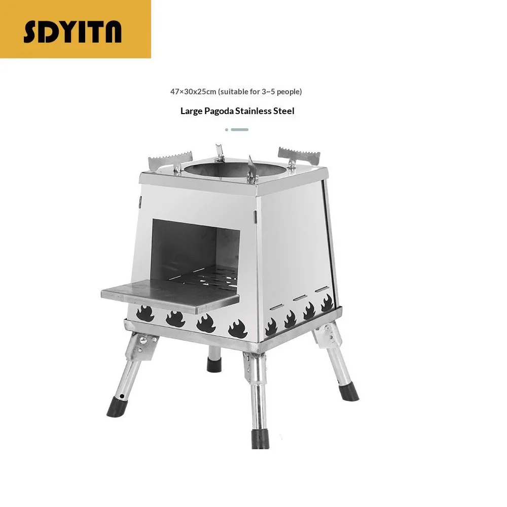 

Camping Stove Stainless Steel Foldable Wood-Burning Stove Mini Outdoor Firewood Stove for Outdoor Camping Hiking Cooking Picnic