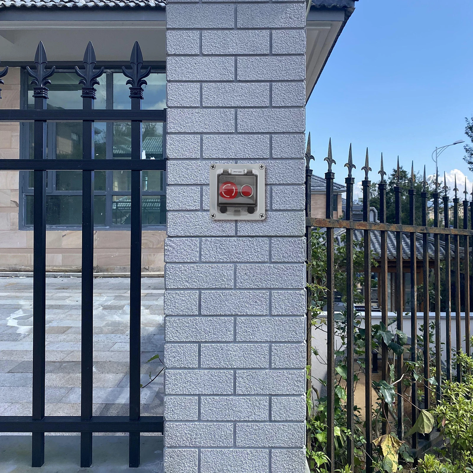 

Waterproof Emergency Stop Switch Cover Outdoor Plastic Easy Installation Grey Wire Included Multifunctional