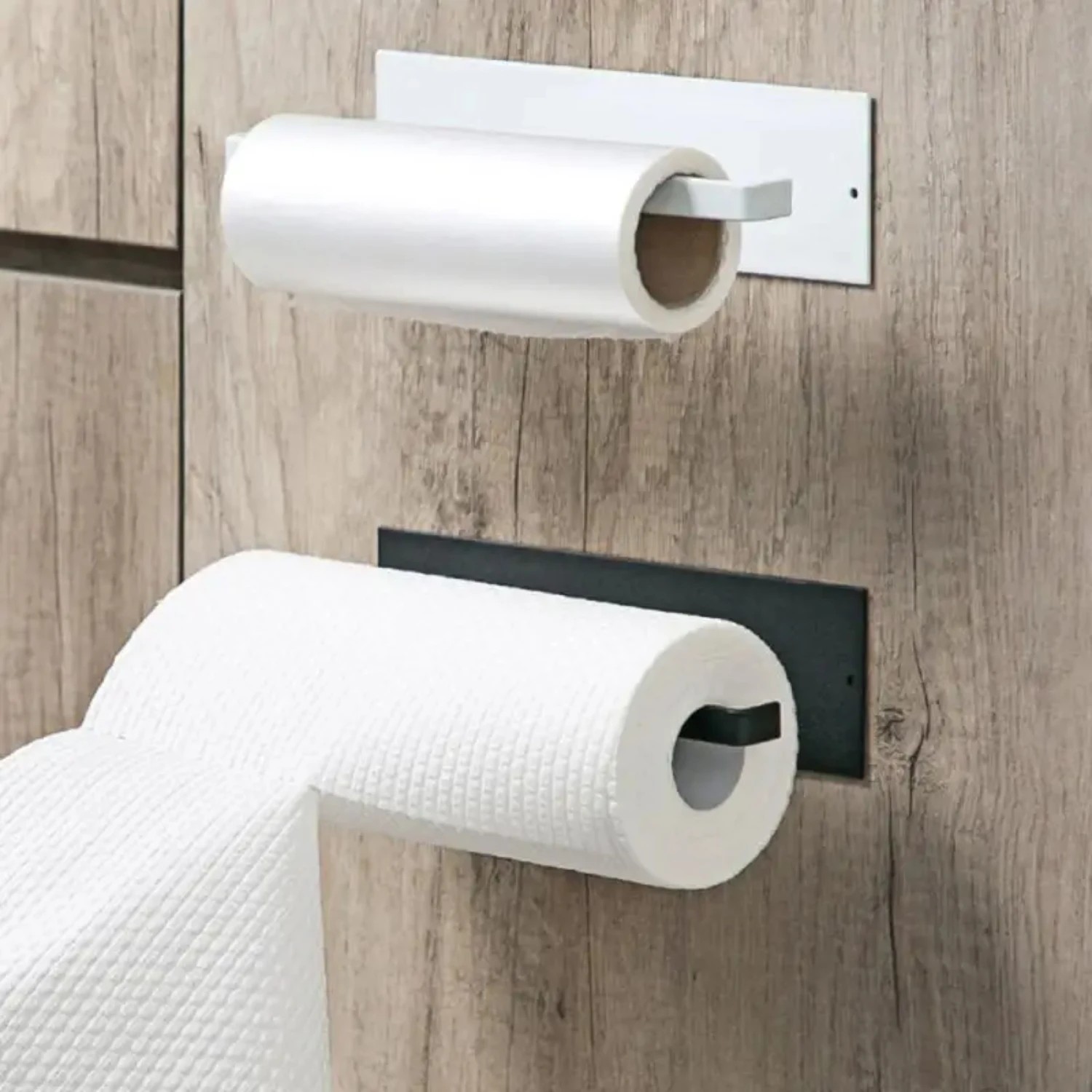 Roll Paper Holder Bathroom Toilet Towel Rack Kitchen Home Roll Holder Under Cabinet Paper Towel Rack Over Door Stainless - 5