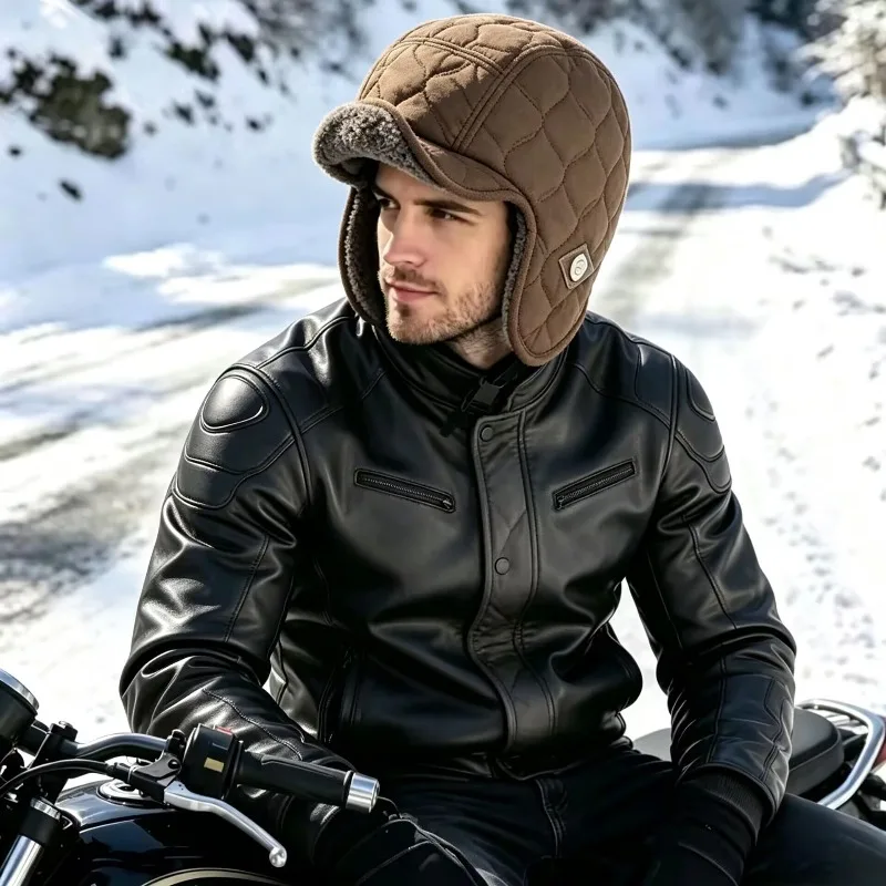 Winter Men Women Trapper Aviator Trooper Earflap Warm Waterproof Ski Down Hat Bomber Cap Ear Protectors Hats Reversible Wearable