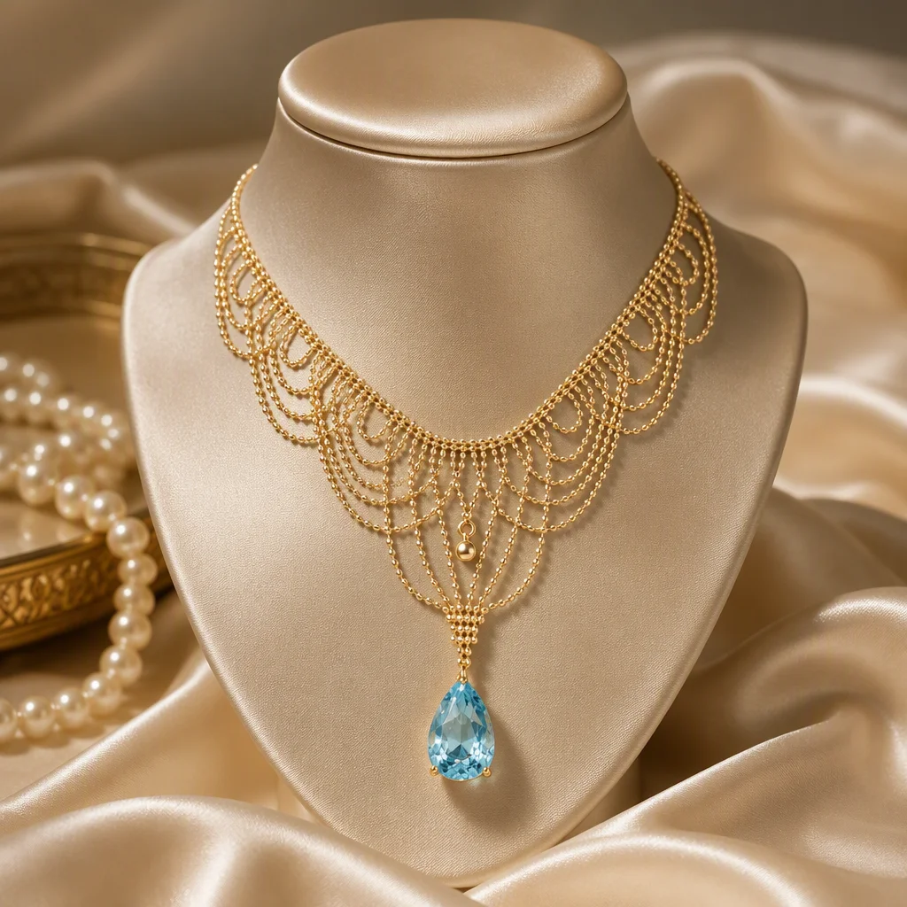 Goldenway Bespoke Luxury Lace Jewelry Collection 18K Gold Vermeil/925 Silver Tassel Earring/Necklace 14k Gold Filled Ring Choker