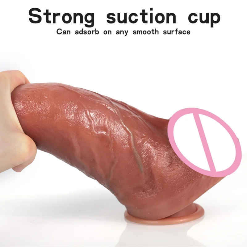 New Soft Realistic Veins Huge Dildo Thick Cock Double Layer Silicone Penis Adult Sex Toy For Women vagina anal Masturbators