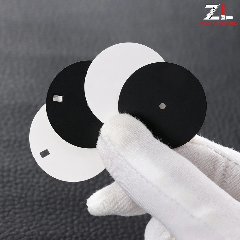 Blank Watch Dial 28.5mmMatte Watch Faces Black Color White for NH35 Movement Watch Dial Single Window for Watchmaker Accessories
