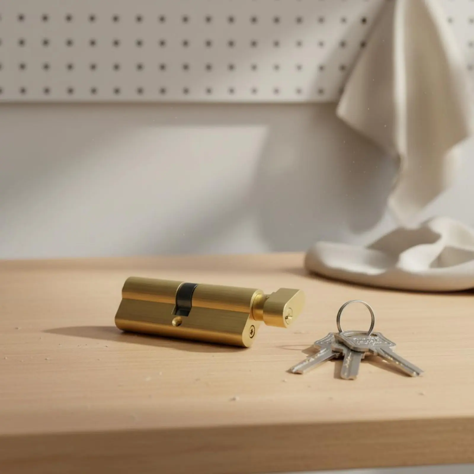 Brass Lock Cylinder Long-Lasting 70 Mm Lock Cylinder Home Security Hardware Easy to Install Heavy Duty for Bedroom