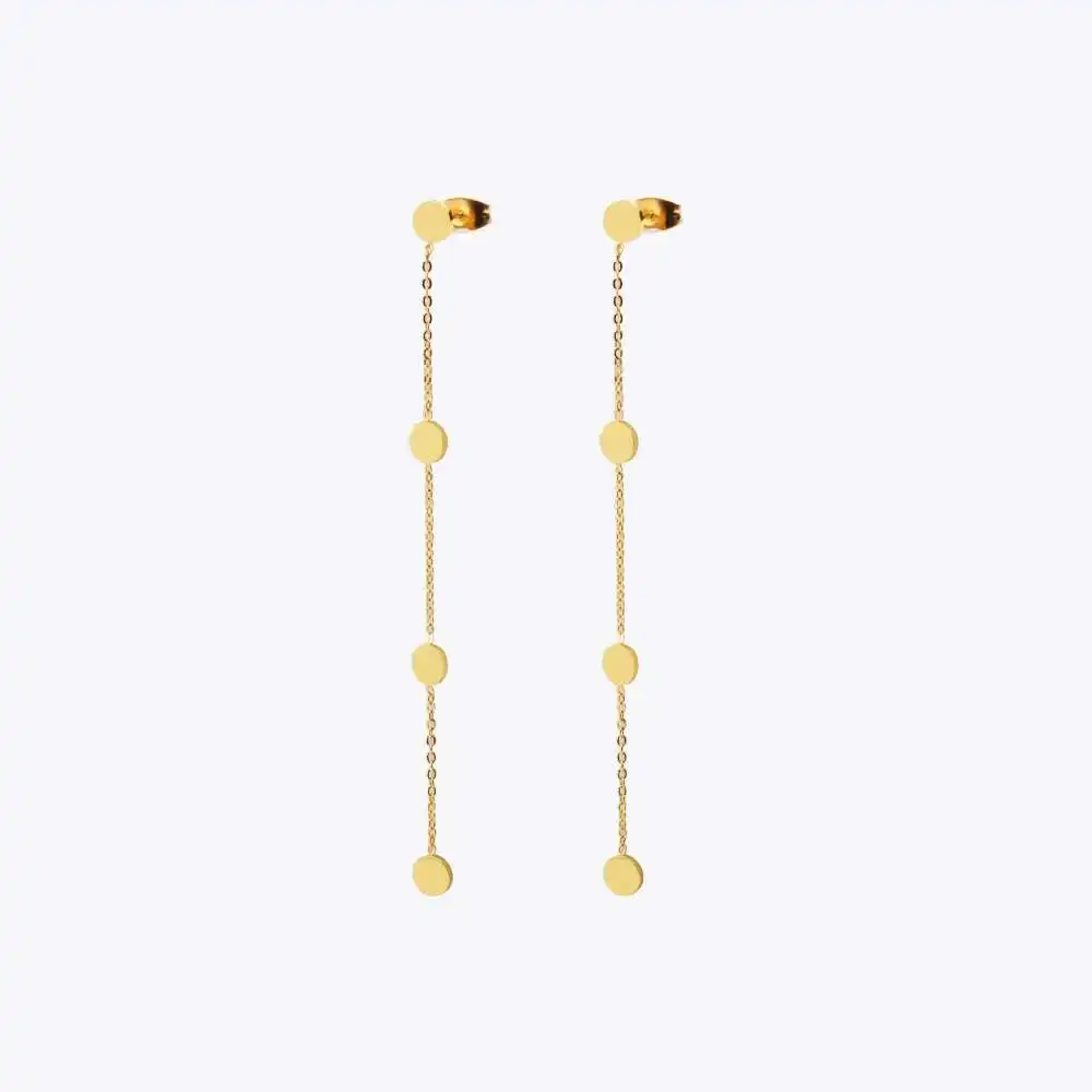 Enfashion Long Geometric Heart Dangle Earrings Gold Color Star Earings Drop Earrings For Women Long Earring Fashion Jewelry