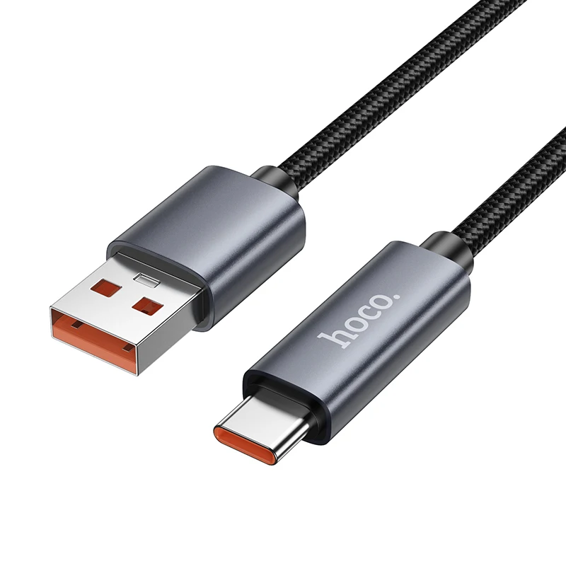 HOCO 5A USB A a tipo C Cable de carga rápida para teléfono iPhone 16/15 Pro Max pantalla Digital LED Cable de teléfono p