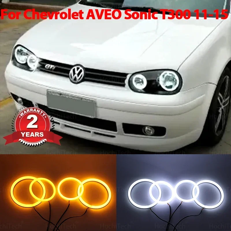 Do Volkswagen VW Golf MK4 R32 GTi VR6 CABRIO A4 98-04 Bawełna Switchback LED Podwójny kolor Angel Eye Biały bursztynowy kierunkowskaz