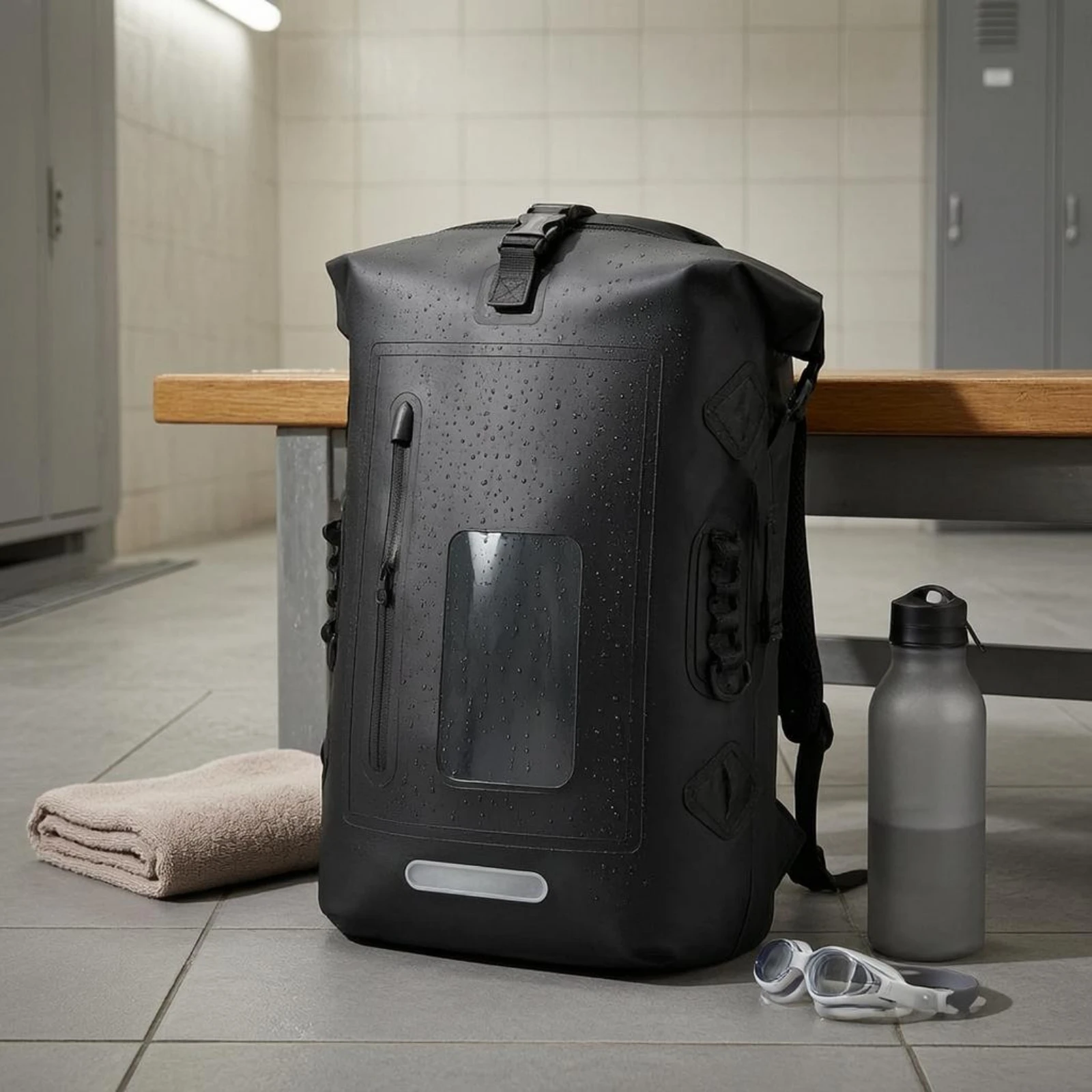 

30 L Waterproof Backpack Front Zipper Pocket Outdoor Gear Luggage Adjustable Straps