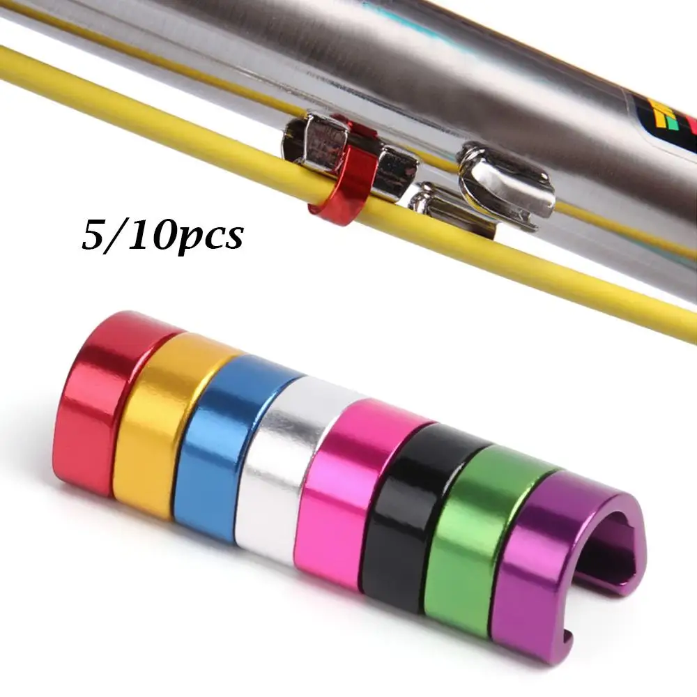 5/10pcs 8 Colors Outdoor MTB Bike Accessories C-buckle Clasps Brake Cable/Line Buckles C Shape Clips Derailleur Lines Case