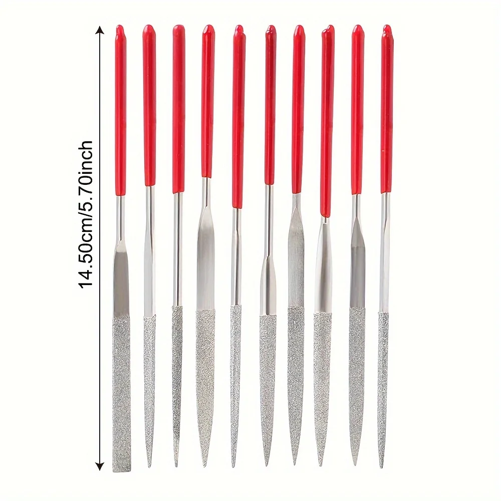 10Pcs Diamond Needle File Set For Jewelry Metal Wood Ceramic Glass Stone Craft Sharping Working Hand Carving Tool image 4