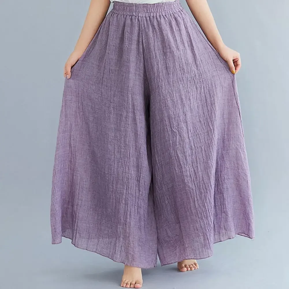 

Women Wide Leg Pants Casual Trousers Elastic Waist Wide Leg Culottes Oversized Skirt Pants Streetwear pantalones de mujer