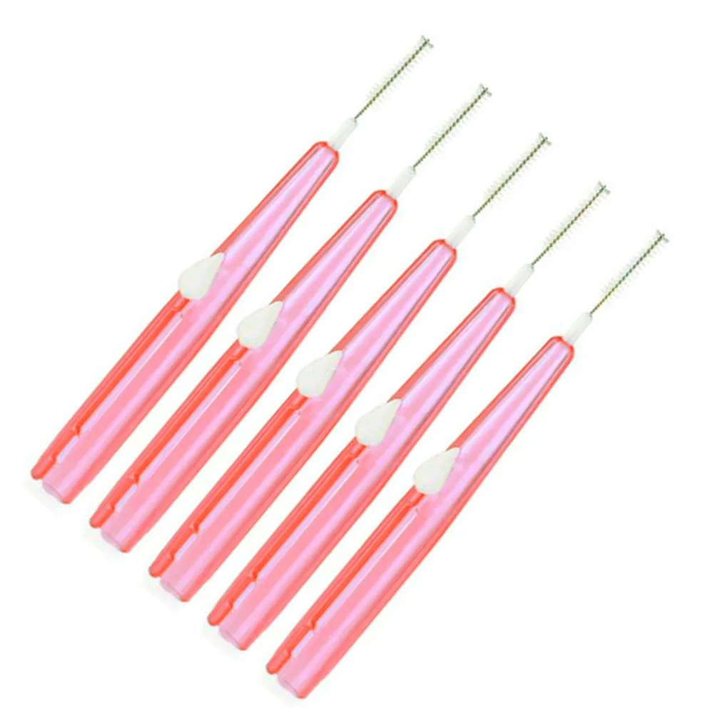 60pcs Interdental Floss Pick For Teeth Cleaning Oral Care Floss Brush Tool Braces Crowns Bridges Adults Pink